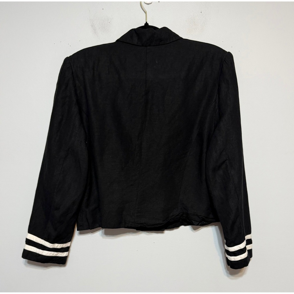Vintage Old Money Double Breasted Nautical Cropped Blazer Women Sz 16 Yacht Club - Picture 2 of 7